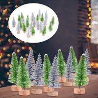 {Decwork}24ชิ้นต้นไม้ขนาดเล็กที่ละเอียดอ่อน Mini Pine Trees Xmas Tree ต้นคริสต์มาสสำหรับตกแต่งบ้านคริสต์มาส