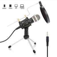 Professional Condenser Live Microphone for Computer PC +Stand for Mobile Phone Android 3.5mm Jack microfone Karaoke mic Record