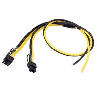 6Pcs Dual PCIe PCI-E Graphic Video Card 8Pin 6+2Pin DIY Splitter Power Cable Cord for Litecoin RIG Miner