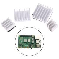 UNI ชุดทำความเย็นหม้อน้ำฮีทซิงค์อลูมิเนียม4ชิ้น,สำหรับ Raspberry Pi 4B พร้อมสติกเกอร์