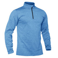 TACVASEN SpringFall Thermal Sports Sweater Mens 14 Zipper Tops Breathable Gym Running T Shirt Pullover Male Activewear