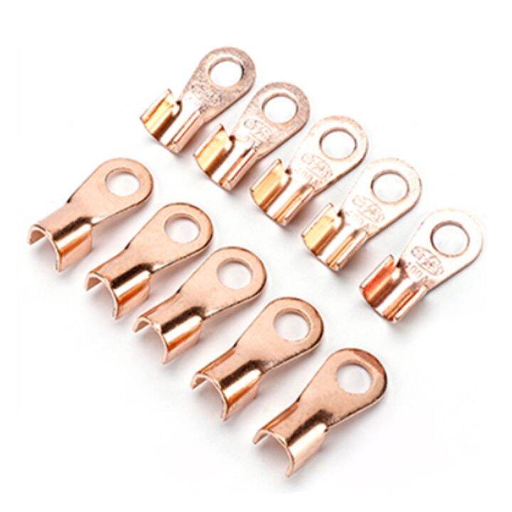 ⊙ 10PCS Open Barrel Copper Ring Lug battery Terminals Wire Crimp ...