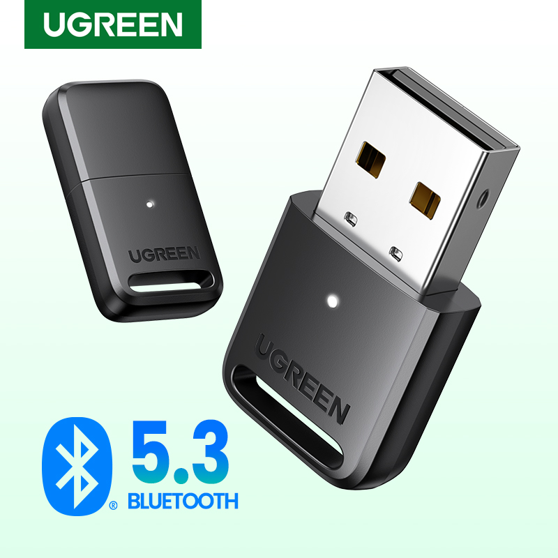 UGREEN Mini-USB V4.0无线蓝牙加密狗CRS音频接收器兼容Windows PC手机扬声器PS4/XBOX ONE S手柄（黑色）-Intl