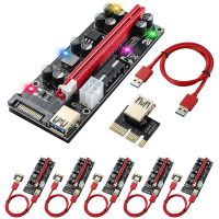 PCI-E Riser GPU Risers Card 10 Capacitors,16X to 1X Pcie Express Powered Adapter Card for Bitcoin ETH Mining