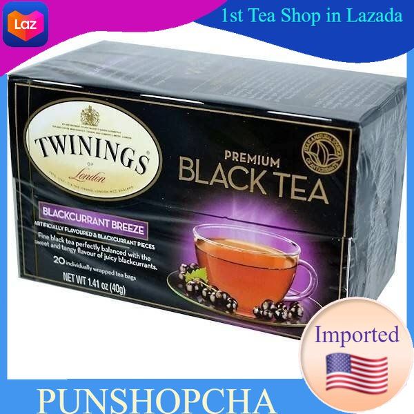 ชา Twinings, Premium Black Tea, Blackcurrant Breeze, 20 Tea Bags💚พร้อมส่ง💜