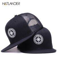 หมวกเบสบอล HATLANDER ของแท้สำหรับผู้ชายผู้หญิงหมวกสแนปแบคสีดำหมวกฮิปฮอปสุดเท่สำหรับคุณภาพสูง6ชิ้นหมวกตาข่ายหมวกแก๊ปสไตล์เกาหลีกระดูก