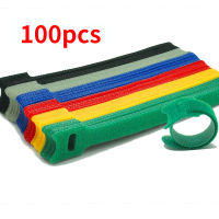 50 pcs/100 pcs Cable Ties สีพลาสติกนำกลับมาใช้ใหม่ Releasable Cable Ties Nylon Loop Wrap Zip Bundle Ties T-type Cable Tie Wire-ju544982