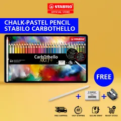  Chalk-Pastel Pencil - STABILO CarbOthello - ARTY+ - Tin of 24 -  Assorted Colors