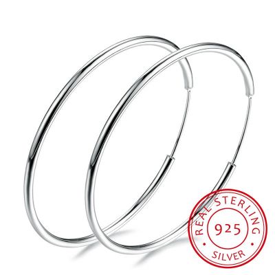 【YP】 925 stamp silver Hoop Earring Round Gifts Packing Earrings Piercing