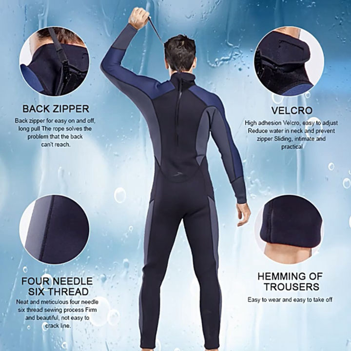 lazaralife-neopreneเต็มรูปแบบwetsuitsแขนยาวการเล่นเซิร์ฟการว่ายน้ำชุดดำน้ำ