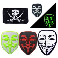 V for Vendetta Brand Mask Embroidered Magic Patch Pvc Arm Badge Clothing Patches Hook and Ring Patches on Clothes Embroidery DIY Adhesives Tape