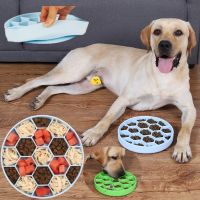 Pet Dog Slow Feeder 2022 New Style Silicone Suction Cup Honeycomb Slow Food Bowl Slow Down Eating Feeder Food Training Bowl