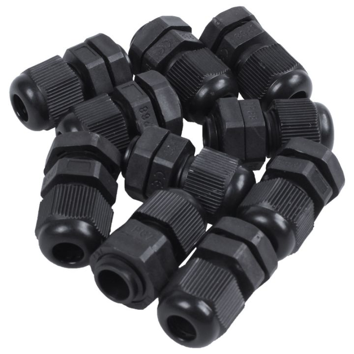20pcs-waterproof-adjustable-pg7-3-5-6mm-cable-gland-joints-black-white
