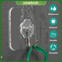 ZOWBRSH 24Pcs กาวในตัว ตะขอติดผนัง โปร่งใสโปร่งใส อะคริลิค ไม้แขวนผนัง ใช้งานได้จริง อุปกรณ์อเนกประสงค์ ไม้แขวนในครัว อุปกรณ์สำหรับห้องครัว