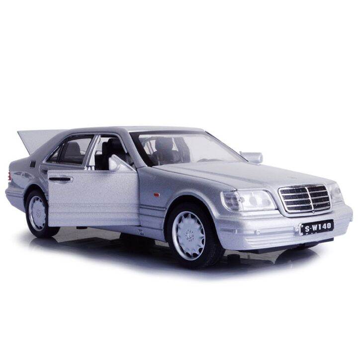 mercedes-benz-s-w140โมเดลรถอัลลอย1-32เสียงเบาดึง-lampu-belakang-เสียงของเล่นรูปรถอัลลอยสำหรับเด็ก