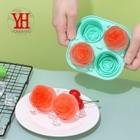Rose Shape Ice Cube Mold Whisky Wine Cool Down Ice Maker Reusable Ice Cubes Tray Mold for Freezer with Lid Ice Maker Ice Cream Moulds