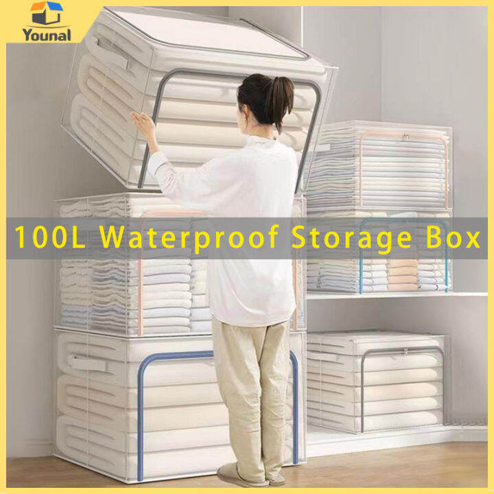 【Buy 1 take 1】Younal Large Capacity Transparent boxFoldable Storage Box