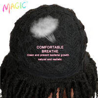 MAGIC Synthetic Soft Short Wigs For Black Women 14Inch High Temperature Fiber Dreadlock Ombre Brown Black Crochet Twist Hair