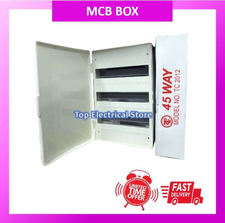 45 WAY PVC DB BOX / MCB BOX SURFACE TYPE THREE ROWS (TC) Lazada