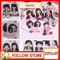 APRRERY 100PCS อุปกรณ์เสริมเสริม ห่อดีไอวาย กระดาษคราฟท์ ต่างหูสตั๊ดหู แท็กบรรจุเครื่องประดับ รูปแบบความงามทาสี บัตรแพคเกจต่างหู