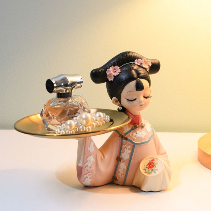 palace-antique-chinoiserie-girl-tray-ornaments-creative-statue-resin-figurine-home-office-bar-store-decoration-crafts-sculpture