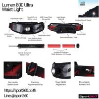 UltrAspire เข็มขัดไฟฉายคาดเอว  Lumen 800 Ultra