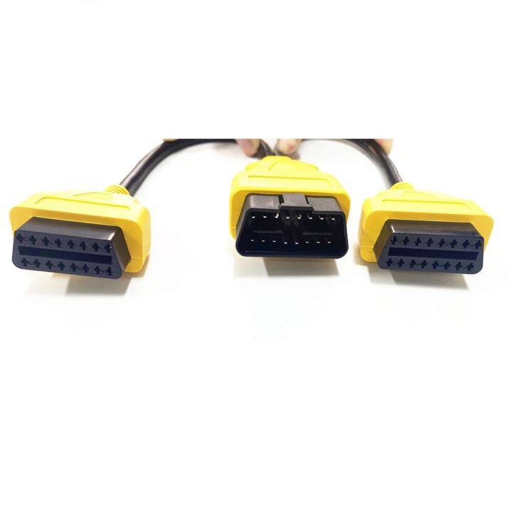 obd2-16pin-สายต่อตัวผู้1ตัวถึง2ตัวเมียสายส่วนขยายตัวแยกเคเบิ้ล-obdii-1-2สายวินิจฉัยรถ30ซม-ส่วนลดจำกัดเวลา