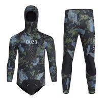 Men Spearfishing Wetsuit Neoprene 3.5mm Open Cell Camouflage Diving Suit 2pcs Set for Hunting,Scuba Dive