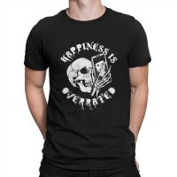 Happiness Is Overrated Men T Shirt Demons Mirror Leisure Tees Short Sleeve Round Collar T-Shirt Cotton Gift Idea Tops