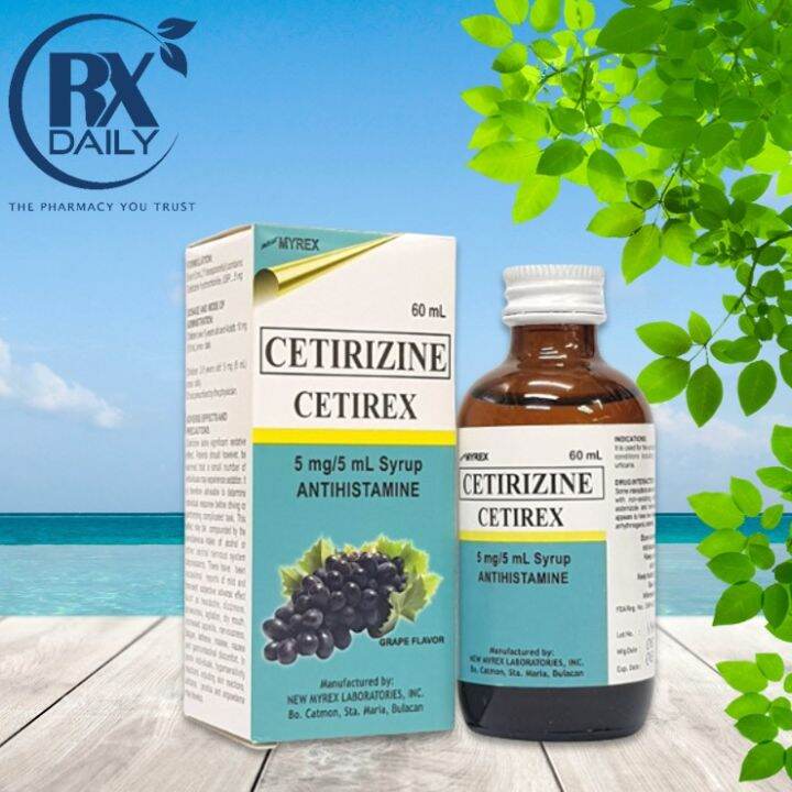 Cetirizine Cetirex 5mg/ 5ml Syrup 60ml Lazada PH
