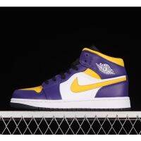 2023 2023 Original J 1 Mid "Lakers" High Cut Basketball Shoes Casual Sneakers for Men Women