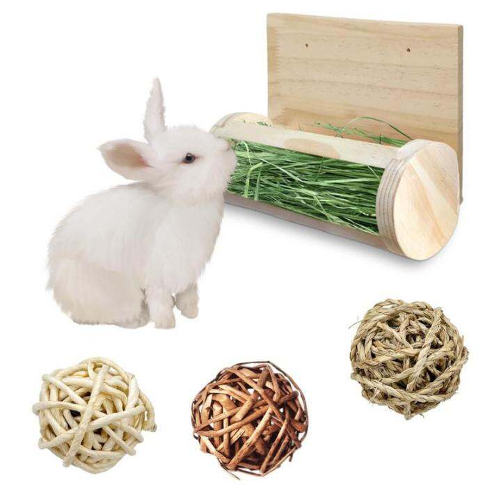 rabbit-hay-feeder-chinchilla-rabbit-food-dispenser-wooden-rolling-rabbit-hay-rack-bunny-hay-manger-for-hamster