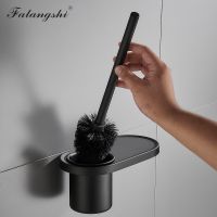 Aluminum Toilet Brush Holder Black White Color Wall Mounted Toilet Brush Bathroom Cleaning Tools WB8704