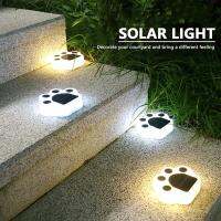 Cat Claw Shape Solar Ground Plug โคมไฟสนามหญ้ากลางแจ้งกันน้ำภูมิทัศน์ขั้นตอนบันไดไฟสำหรับ Patio Garden Wall Decoration