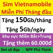 Sim Vietnamobile tặng 150Gb tháng + tài khoản 60k, Miễn phí nội mạng