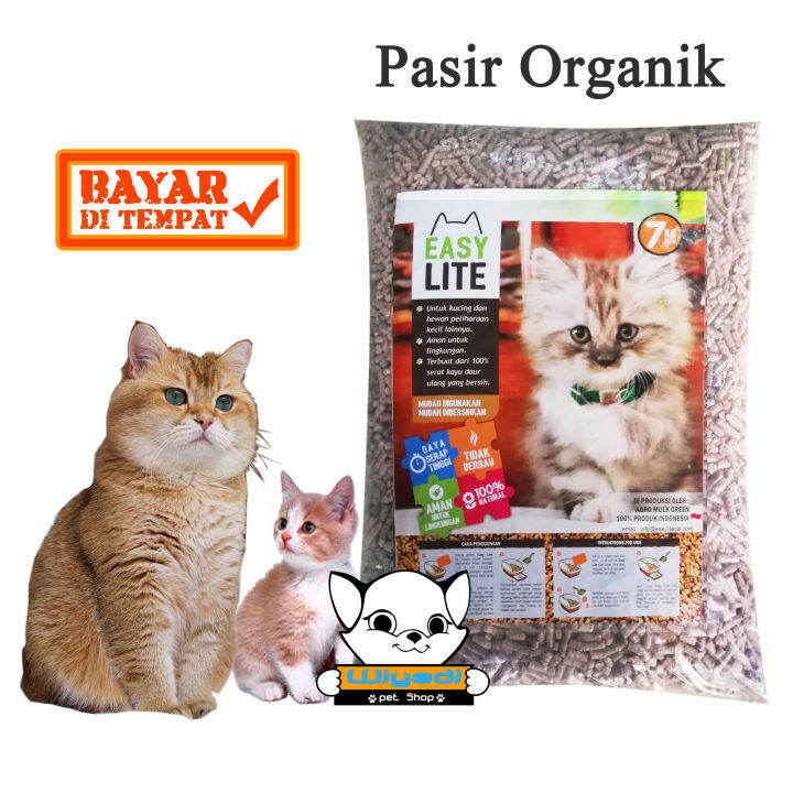 Wood Pellet Easy Lite 7kg - Pasir Kucing Organik kayu Gumpal Aman Digunakan  tidak membuat kangker kulit | Lazada Indonesia