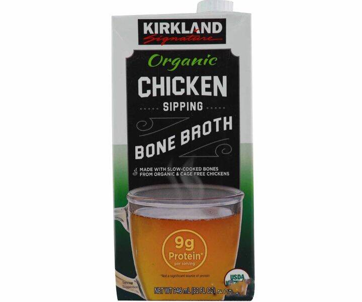 ON SALE Kirkland Signature Organic Chicken Sipping Bone Broth 946mL