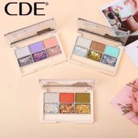 อายแชโดว์ กลิตเตอร์ CDE 6สี ในตลับเดียว