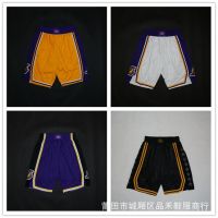 ஐஐ Spot ball pants wholesale Lakers 23 James ball pants james embroidery basketball pants yellow white purple