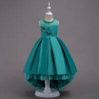 6 Colors 110cm-170cm European and American Childrens Skirt Wholesale Long Lace Dress Performance Baby Girl Vestidos