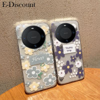 เคสโทรศัพท์ใหม่สำหรับ Huawei Mate 60 Pro ปลอกลายดอกไม้พร้อมซิลิโคนนิ่มสำหรับแฟชั่นและป้องกันการตกเคสสำหรับ Huawei Mate 60 เมท