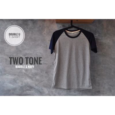 MiinShop เสื้อผู้ชาย เสื้อผ้าผู้ชายเท่ๆ ออกใบกำกับภาษีได้ - เสื้อยืดทูโทน TWO TONE T-SHIRT  ตัวเสื้อสีเทา แขนเสื้อสีกรม **เสื้อซักแล้วไม่ต้องรีด** เสื้อผู้ชายสไตร์เกาหลี