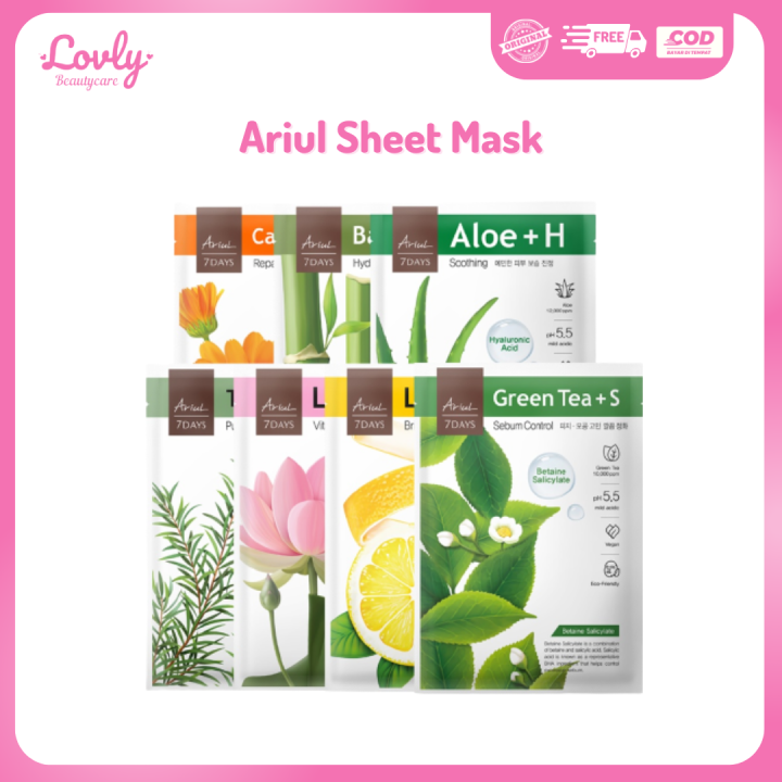 Masker Ariul 7 Days Mask 20gr BPOM Halal Sheetmask Original Wajah ...