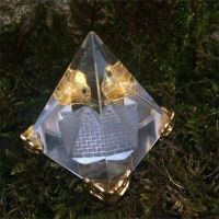 、‘】【【 Energy Healing Small Feng Shui Egypt Egyptian Crystal Clear Pyramid Reiki Healing Prism Amulet Ornaments Desk Decor Gift