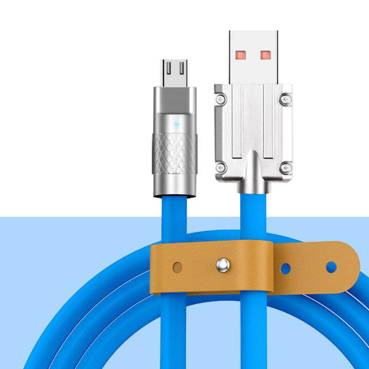 120W 4A USB Zinc Alloy Fast Charging Micro Data Transfer Cable Liquid