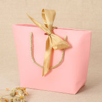 10pcs Large Size Gift Box Packaging Gold Handle Paper Gift Bags Kraft Paper With Handles Wedding Baby Shower Birthday Party