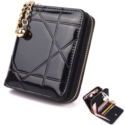 Hot Coin Purse Short 3 Folding Small Wallet Women Credit Card Holder Case Lady Patent Leather Case Money Bag Cute Wallet