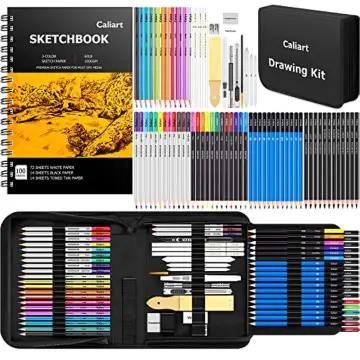 Sketch Pencils Set with Sketchbook, 41-Piece Professional Drawing Set and a  50-Sheet Pad for Kids, Teens And Adults, Complete Artist Kit Includes