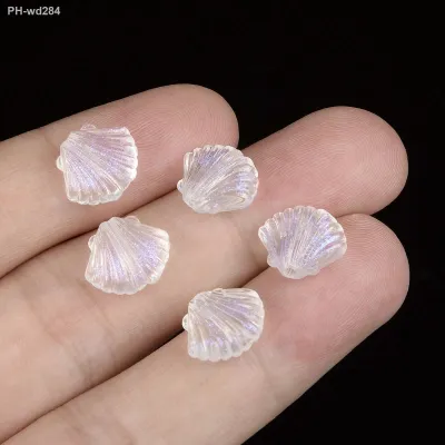 10Pcs White Clear Acrylic Shell Shape Beads Loose Spacer Beads For Jewelry Making DIY Handmade Bracelets Handmade Accessories