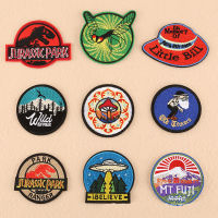 ตัวรีดติดเสื้อสวยๆกับลายJurassic Parkอาร์มติดเสื้อ ตัวรีดติดผ้า ติดแมส หมวก DIY iron on patches มีเก็บปลายทาง B21